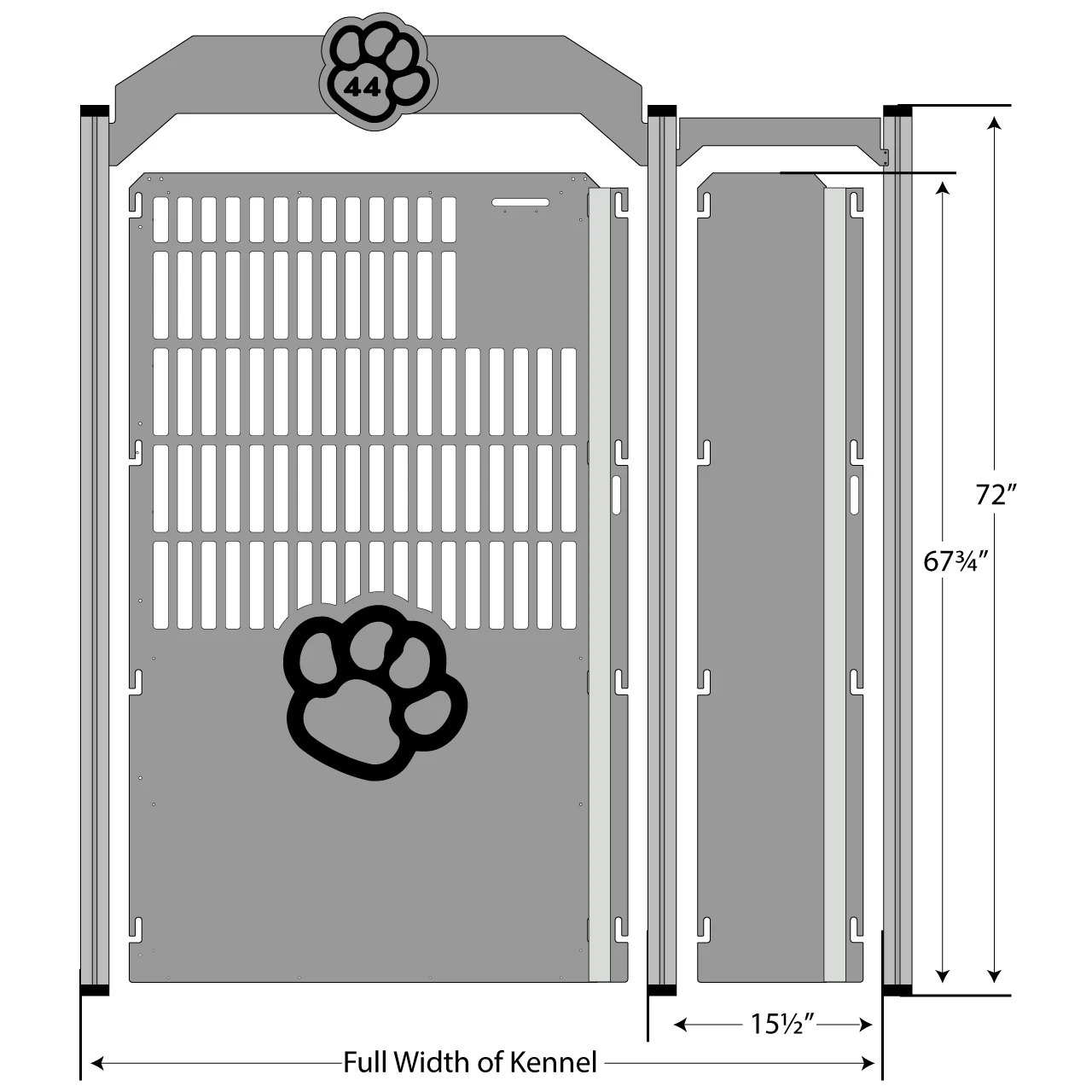 Add storage to your dog kennels with this locker kit.