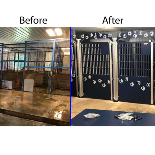 Before and after picture of Garrard County Animal Shelter.