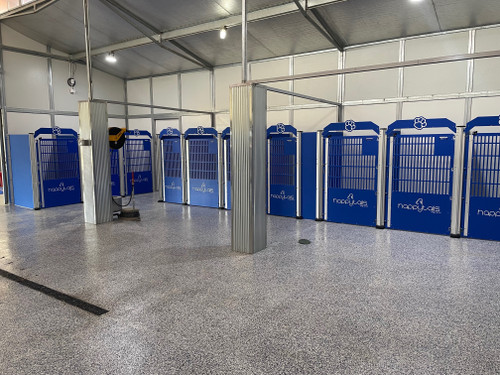 Happy Tails Dog Ranch Custom Gator Kennels in Royal Blue