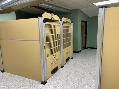 Unleashed Pet Services Custom Gator Kennels in Tan