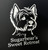 Sugarbear's Sweet Retreat Custom Logo Engraved on a Gator Kennels Door in Black