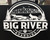 Big River Boarding's custom logo engraved on a black Gator Kennels door