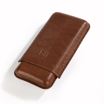 Fuente The OpusX Society Spanish Teju Leather Tobacco Brown Cigar Case