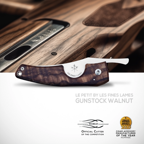 Les Fines Lames LE PETIT Cigar Cutter - Gunstock Walnut Burl