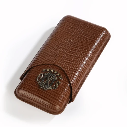 Fuente The OpusX Society Spanish Teju Leather Tobacco Brown Cigar Case