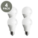 4-pack A19 LED bulb on white background