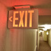 LED exit sign on wall