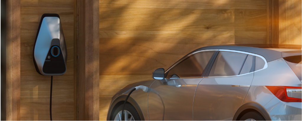 Electric vehicle charging in driveway