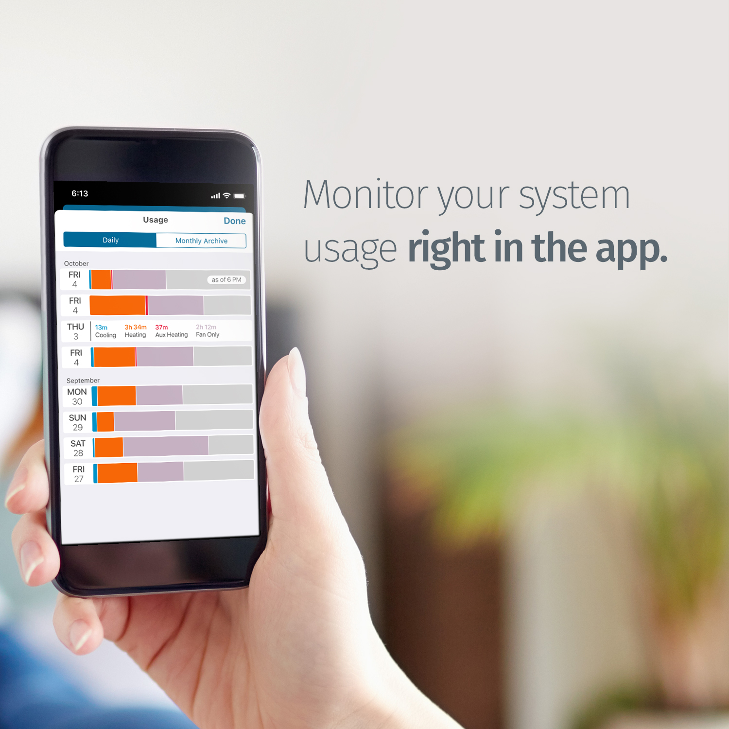 Monitor your system usage right in the app