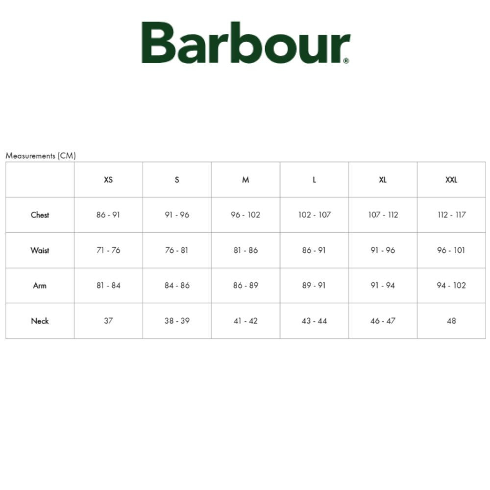 Barbour Jacket Size Barbour T Shirt Size Guide Barbour Mens