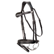 Henry James Saddlery Comfort Flash Bridle - Black - Front