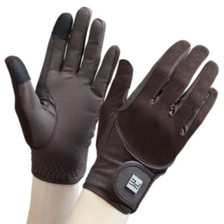 Premier Equine Ladies Presa Mesh Riding Gloves in Brown - pair