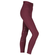 Aubrion Ladies Albany Riding Tights - Black Cherry - Side
