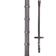 Henry James Saddlery Bio Grip Hybrid Reins With Leather Stoppers  - Black