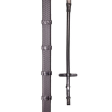 Henry James Saddlery Large Pimple Hybrid Rubber Reins - Black
