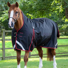 Premier Equine Buster Hardy Turnout Rug with Half Neck 400g in Black