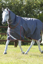Premier Equine Buster Turnout Rug with Snug-Fit Neck 50g in Grey - lifestyle