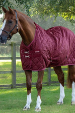 Premier Equine Tuscan Stable Rug 200g in Burgundy - lifestyle