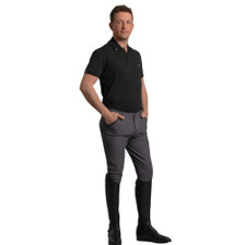 Premier Equine Mens Barusso Gel Knee Breeches in Anthracite Grey - front