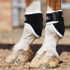 Premier Equine Bi-Polar Magni-Teque Fetlock Boots in Black - lifestyle pair