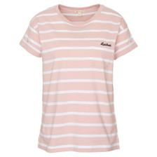 Barbour Ladies Otterburn Stripe T Shirt in Shell Pink - Front