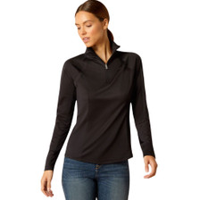 Ariat Ladies Sunstopper 3.0 Long Sleeve Base Layer in Black - Front