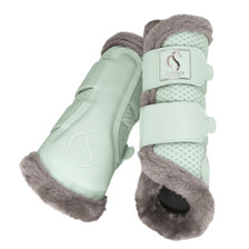 Eskadron Classic Sports Mesh Faux Fur Tendon Boots in Powder Green
