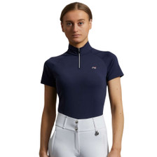 Premier Equine Ladies Aura Short Sleeve Riding Top -Navy - Front