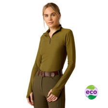 Ariat Ladies Lowell 3.0 Quarter Zip Base Layer in Winter Moss - ECO