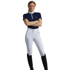 Premier Equine Ladies Aradina Full Seat Gel Competition Riding Breeches - White - Lifestyle