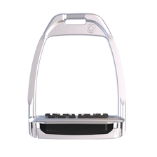 Flex-On Hunter H Stirrups with Flat Ultra Grip in Silver