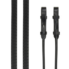 LeMieux Rolled Reins - Black/Silver