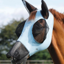 Premier Equine Comfort Tech Xtra Lycra Fly Mask in Light Blue - Lifestyle