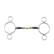 Premier Equine Sweet Iron Two Ring Gag with Brass Alloy Lozenge Bit