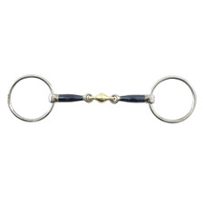 Premier Equine Sweet Iron Loose Ring Snaffle with Brass Alloy Lozenge Bit