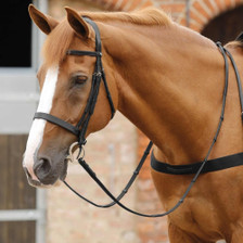 Premier Equine Salvatore Rubber and Leather Grip Reins in Black - Lifestyle