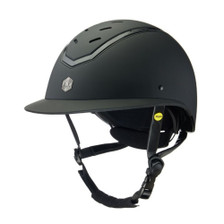 EQx Kylo MIPS Riding Helmet With Wide Peak - Black Matte/Black Trim - Side