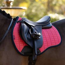 LeMieux Suede General Purpose Saddle Pad in Cranberry - Lifestyle