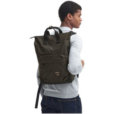 Barbour Field Wax Backpack in Olive/Black - Lifestyle