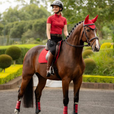 LeMieux Ladies Mia Mesh Short Sleeve Base Layer in Chilli - Lifestyle