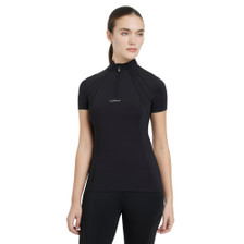 LeMieux Ladies Mia Mesh Short Sleeve Base Layer in Black - Front