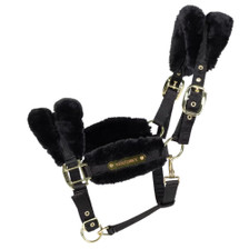 Kentucky Horsewear Nylon Soft Sheepskin Headcollar in Black