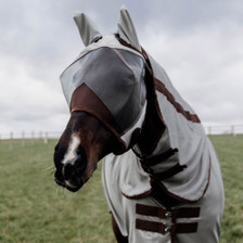Kentucky Horsewear Classic Fly Mask with Ears in Silver - Lifestyle Front