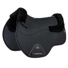 Premier Equine Close Contact Air-Tech Shockproof Merino Wool General Purpose Saddle Pad - Black/Black Wool