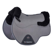 Premier Equine Close Contact Air-Tech Shockproof Merino Wool General Purpose Saddle Pad - Grey/Black Wool -