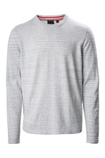 Musto Mens Amalgam Crew Neck Knit in Grey Marl/White