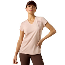 Ariat Ladies Vertical Logo T-Shirt in Sepia rose