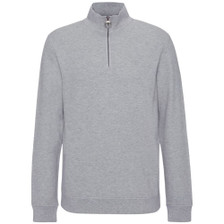 Barbour Mens Pique Interlock Half Zip Sweatshirt in Grey Marl - Front
