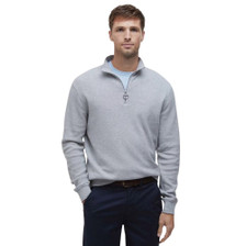 Barbour Mens Pique Interlock Half Zip Sweatshirt in Grey Marl - Lifestyle Front