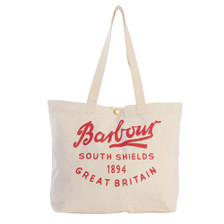Barbour Script Tote Bag in Red Logo - Front